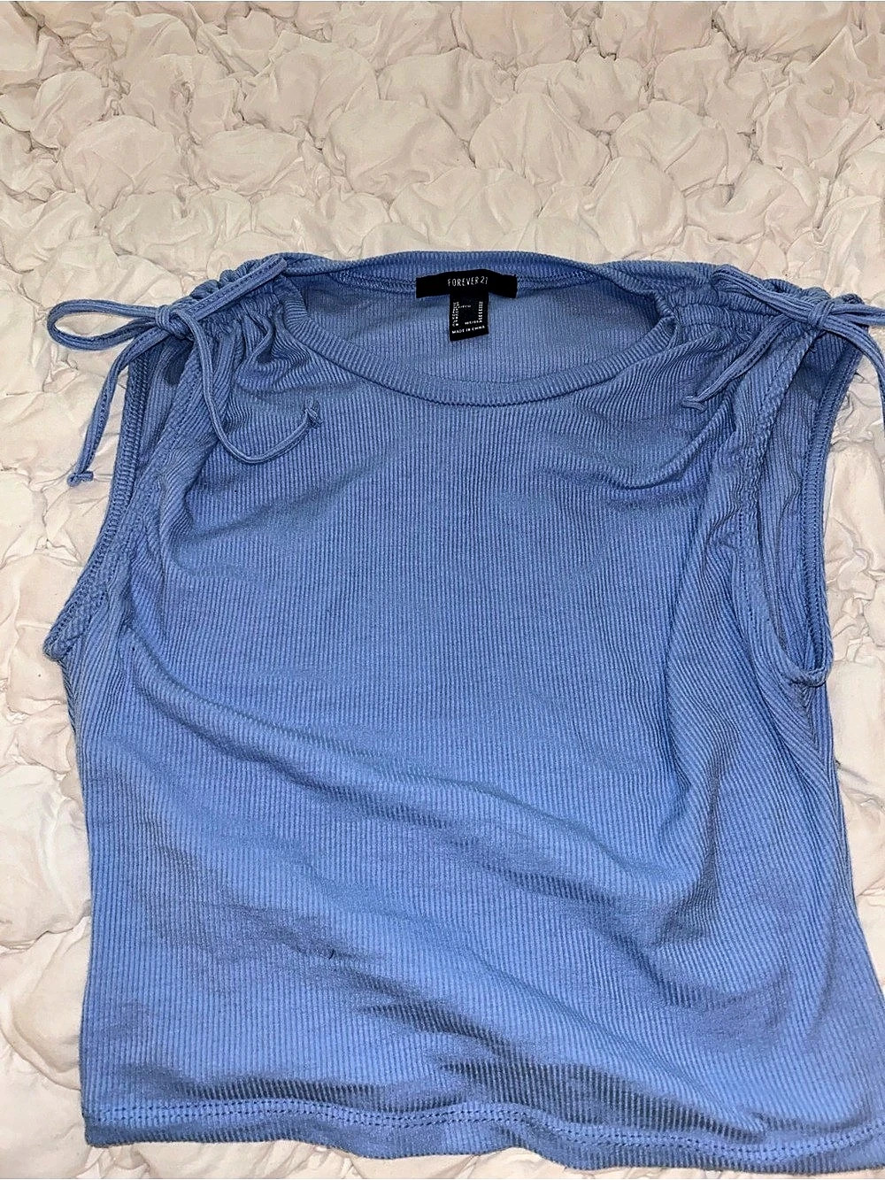 Forever 21 Blue Drawstring Tank Top Size Medium